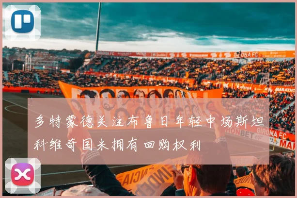 多特蒙德关注布鲁日年轻中场斯坦科维奇国米拥有回购权利